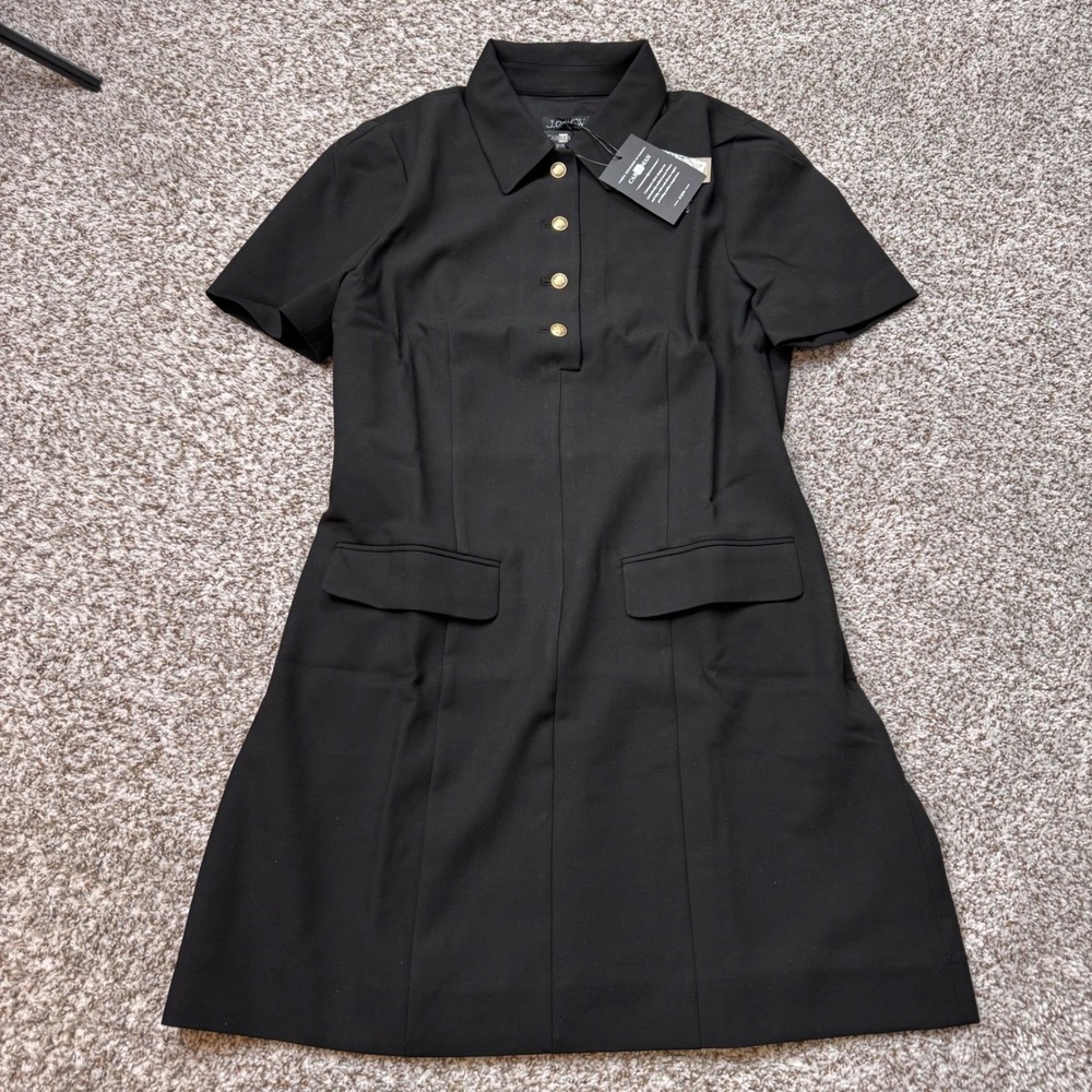 J.Crew Parc Dress 12T Black Carreman‎ French Italian Four Seasons Stretch Flare - Picture 2 of 9